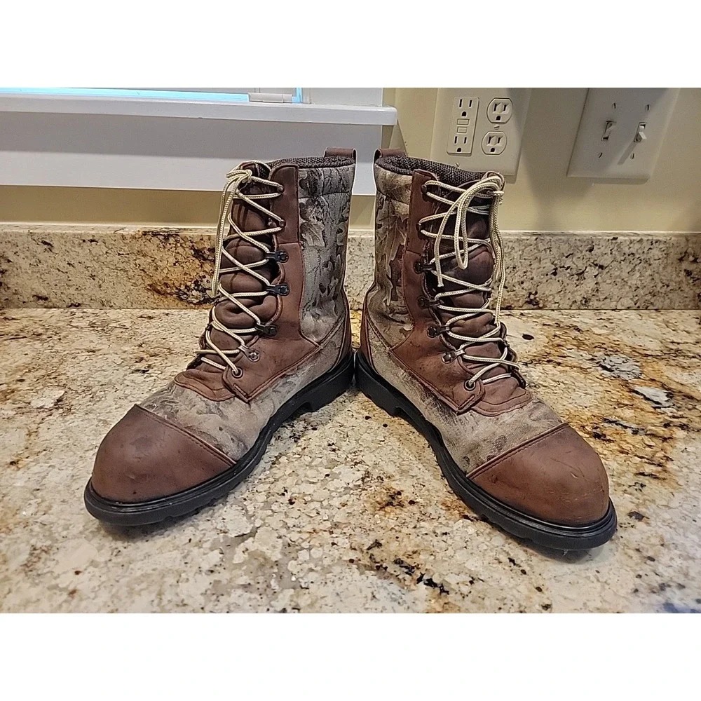 Red Wing Camouflage Steel Toe Work Safety Gore-Tex Hunting Boots 10D Vintage USA